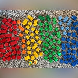 Duplos Bundle, Assorted Pieces. 127 Total. Colorful Blocks. Toddlers PreSchool